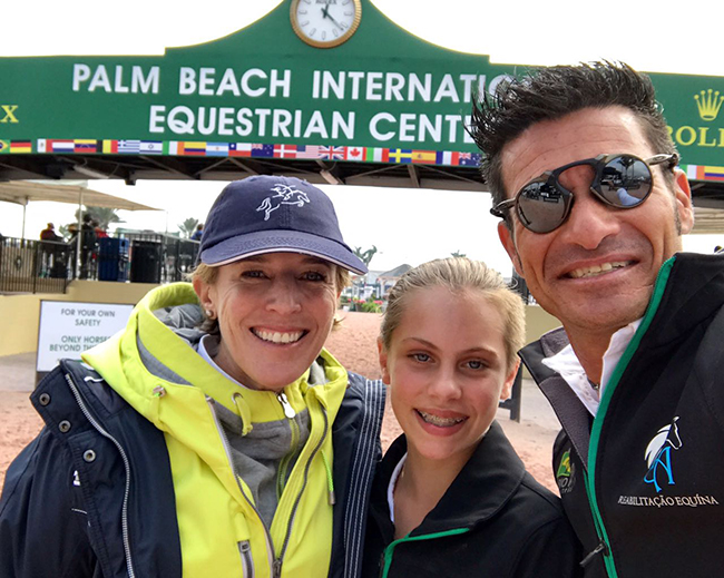 Dani com a super amazona Meredith Michaels Beerbaum e Fabio Rodarte