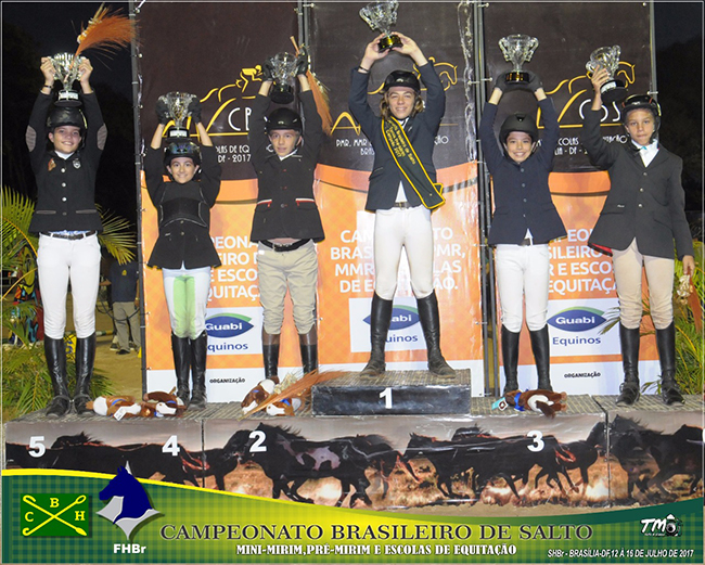 Comemoração no pódio do